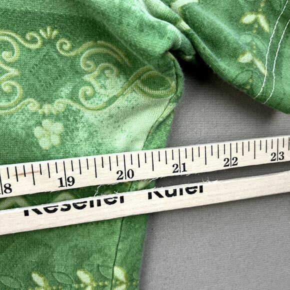 Vintage Gramicci T-Shirt Women XL Green Nature Floral Paisley Pattern Hiking 90s - Picture 7 of 9